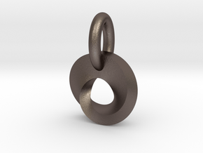 Mobius strip pendant in Polished Bronzed Silver Steel