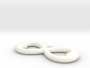 Two Hearts Infinity Symbol (small) in White Processed Versatile Plastic