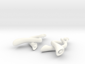 Twisted Horn earrings in White Processed Versatile Plastic