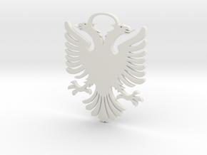 Double Headed Eagle -  key chain / hanger in White Natural Versatile Plastic