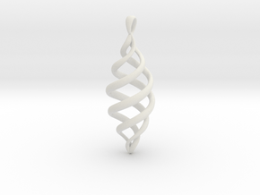 Drop spiral ornament in White Natural Versatile Plastic