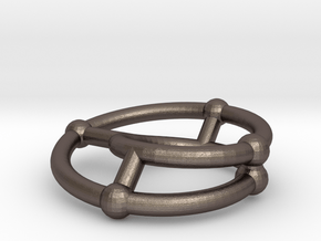 moebius ring | scaled line 24x4 in Polished Bronzed Silver Steel