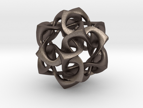 Icosahedron I, pendant in Polished Bronzed Silver Steel