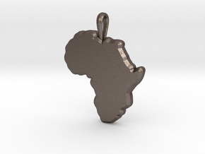 Mapa Mudo de Africa in Polished Bronzed Silver Steel