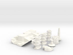 1/8 SBC 3X2 Stromberg Intake System in White Processed Versatile Plastic