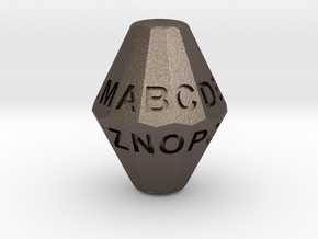 D26 Alphabet Dice in Polished Bronzed Silver Steel
