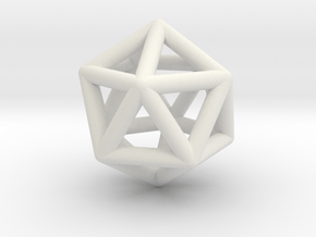 Icosahedron in White Natural Versatile Plastic