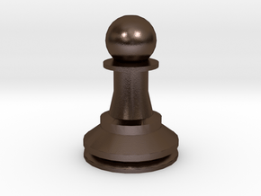 Large Staunton Pawn Chesspiece in Polished Bronze Steel