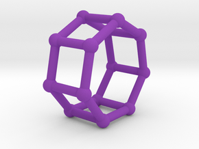 0349 Heptagonal Prism V&E (a=1cm) #002 in Purple Processed Versatile Plastic
