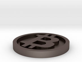 Bitcoin in Polished Bronzed Silver Steel