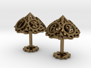 Steampunk Gear Cufflinks in Natural Bronze