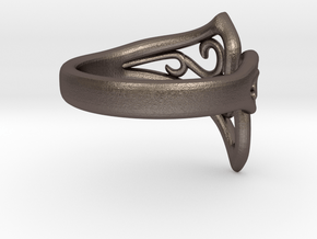 Kaya's Ring Variation in Polished Bronzed Silver Steel