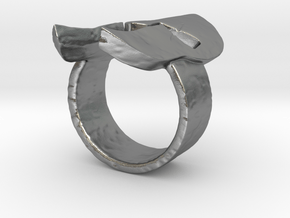 Spartan Helmet Ring in Natural Silver