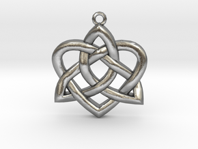 Heart Knot - small in Natural Silver