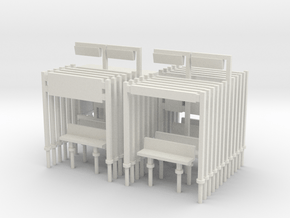 Modern Railway Station Furniture 1:148 N Gauge in White Natural Versatile Plastic
