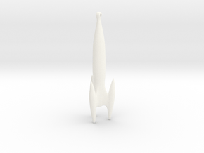 Retro Rocket 1 Pendant in White Processed Versatile Plastic