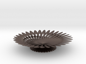 platter in Polished Bronzed Silver Steel