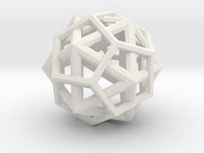 IcosoDodecahedron Thick - 3.5cm in White Natural Versatile Plastic