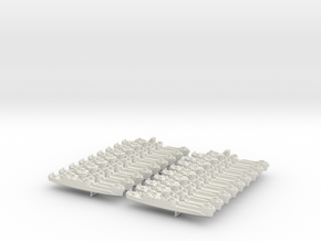 1/1200 LCI(L) (Round Bridge - Side Ramps) (x18) in White Natural Versatile Plastic