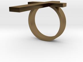 cross ring in Polished Bronze
