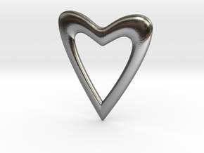 Heart in Polished Silver
