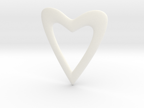 Heart in White Processed Versatile Plastic