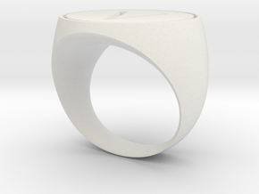V Ring in White Natural Versatile Plastic