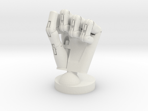 Cyborg hand posed fist in White Natural Versatile Plastic