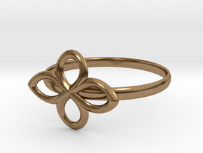 Flower Ring in Natural Brass