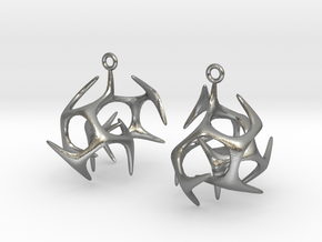 Branching Earrings in Natural Silver