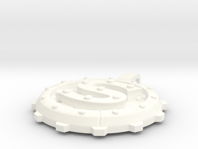 Steampunk Monogram Pendant "S" in White Processed Versatile Plastic