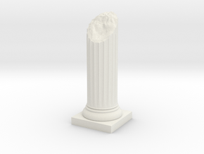 Pillar Broken Bottom in White Natural Versatile Plastic