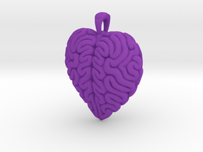 Think With Your Heart Pendant (Hollowed) in Purple Processed Versatile Plastic