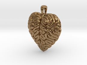 Think With Your Heart Pendant (Hollowed) in Natural Brass