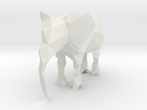 Polygon Elephant in White Natural Versatile Plastic
