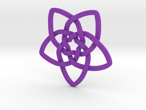 Venus flower pendant in Purple Processed Versatile Plastic