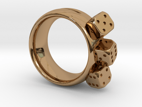 Ring Würfel/Dice 01, 19mm in Polished Brass