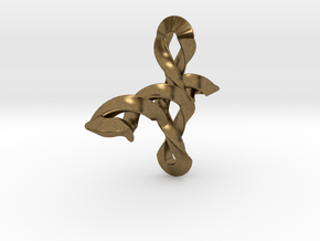 Helix Cross Pendant in Natural Bronze