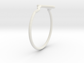 Heartbeat Ring in White Natural Versatile Plastic