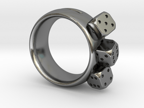 Ring Würfel/Dice 01, 19mm in Polished Silver