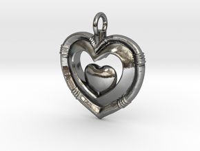 Heart  in Polished Silver