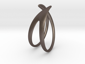 Petite infinity loop in Polished Bronzed Silver Steel