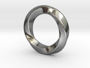 Pendant Ring Whirl in Polished Silver