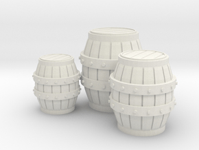 Medieval Barrels Colorful in White Natural Versatile Plastic