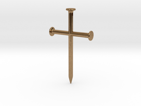 Nail Cross in Natural Brass