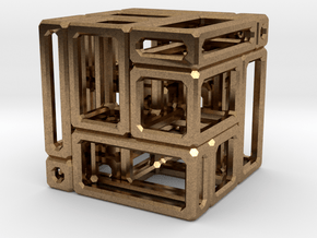 A Simple Imperfect Bricked Cube (SIBC) in Natural Brass