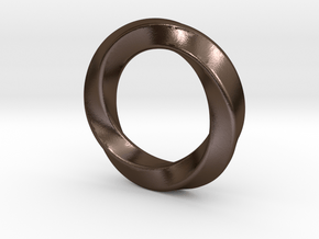 Pendant Ring Whirl in Polished Bronze Steel