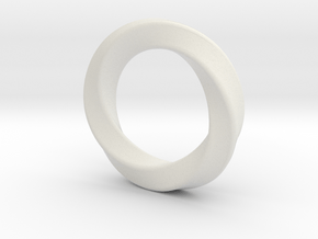 Pendant Ring Whirl in White Natural Versatile Plastic