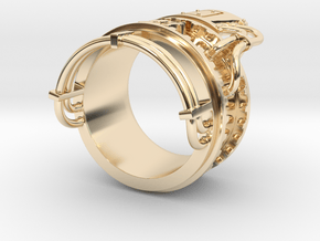 Steampower ring v2 in 14K Yellow Gold