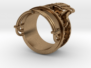 Steampower ring v2 in Natural Brass
